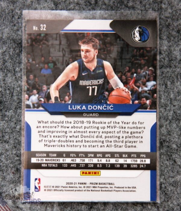 Alternative view of 2020-21 Luka Doncic #32 Panini Prizm