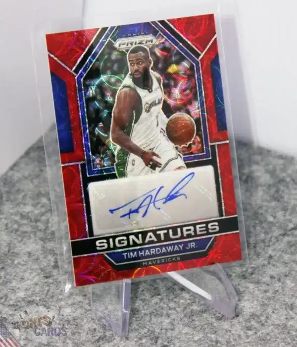 2022-23 Tim Hardaway Jr. #SIG-TIM Panini Prizm Signatures Red Choice Prizm-stand