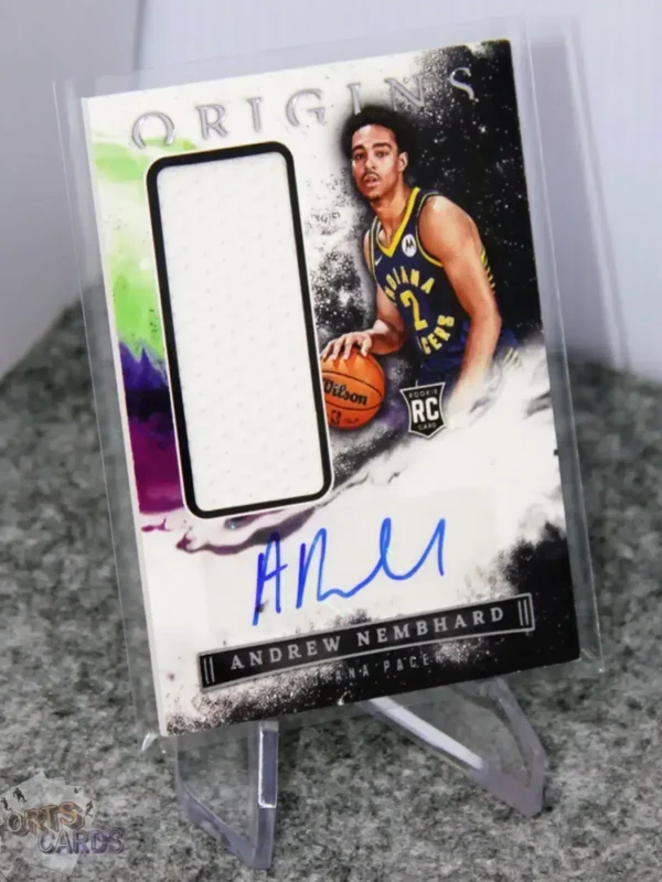 2022-23 Andrew Nembhard #RJA-ANB Panini Origins RC Patch Autograph - Afbeelding 3