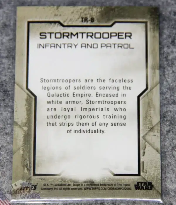 Alternative view of 2017 Stormtrooper #TR-8 Topps Star Wars Rogue One Series Two Troopers