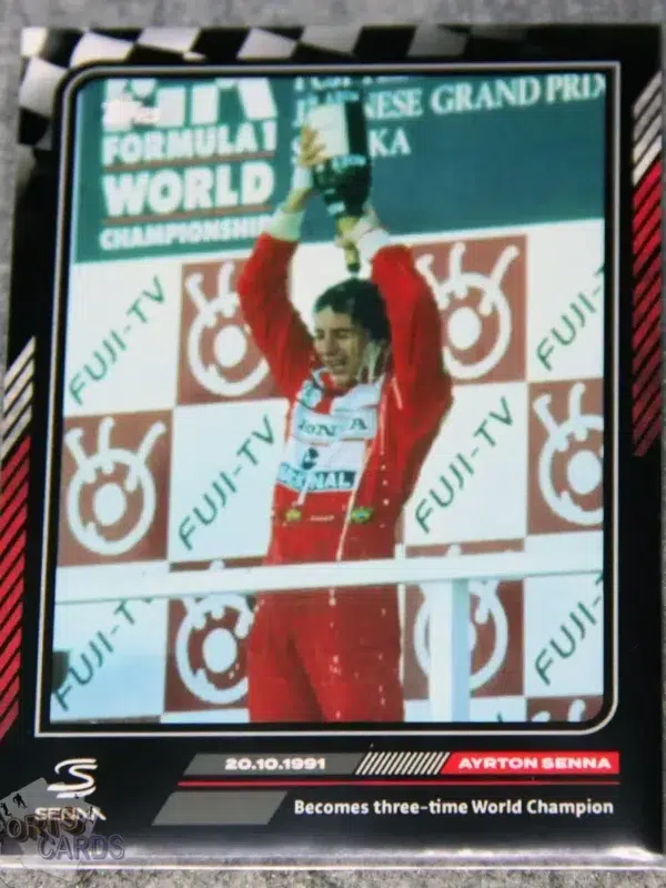 2023 Ayrton Senna #36 Topps Story of Senna Becomes Three time World Champion-front