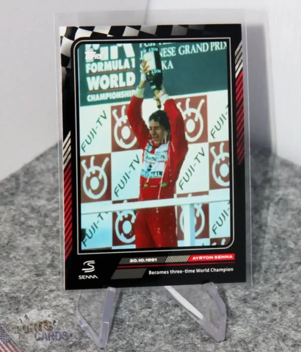 2023 Ayrton Senna #36 Topps Story of Senna Becomes Three time World Champion-stand