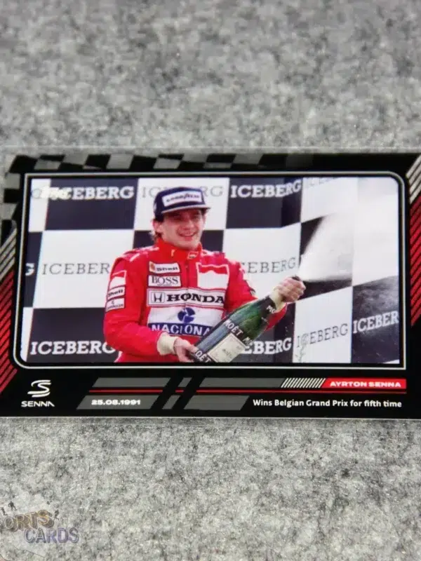 2023 Ayrton Senna #35 Topps Story of Senna Wins Belgian GP for Fifth time