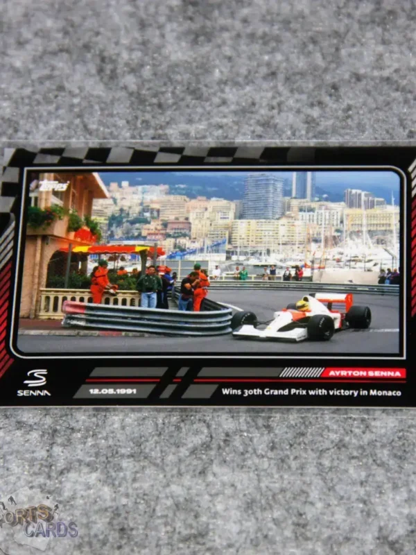 2023 Ayrton Senna #34 Topps Story of Senna Wins 30th GP with victory in Monaco-front