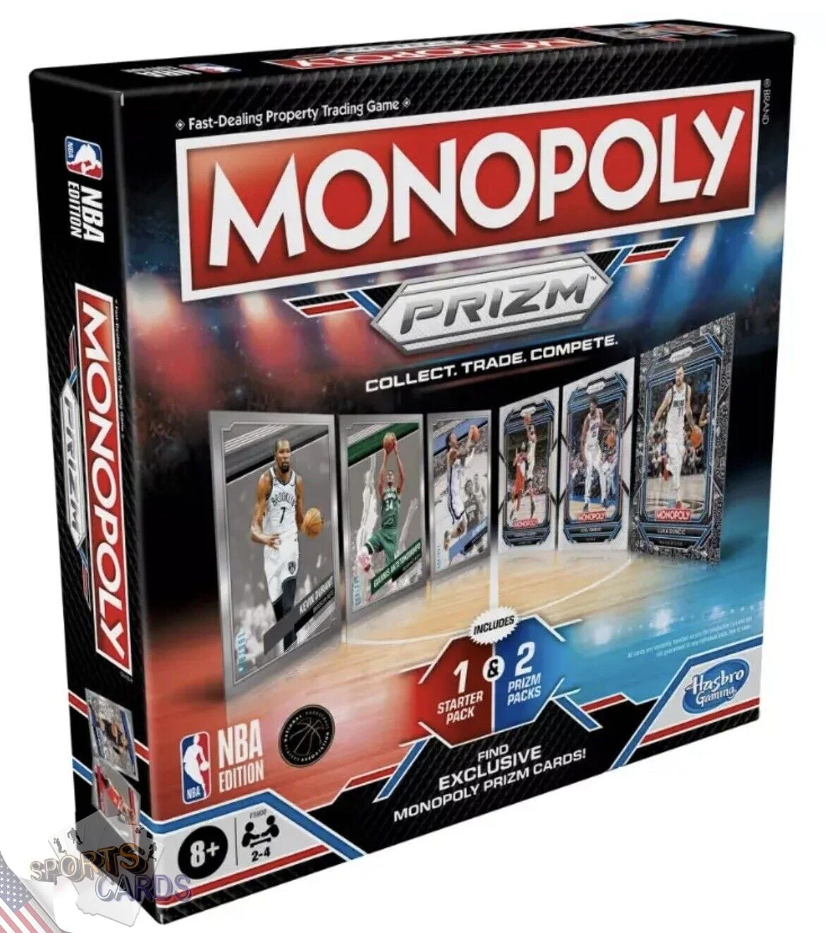 Monopoly Panini Prizm NBA Trading Card Edition Board Game - English Edition-front