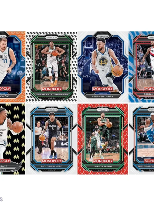 Monopoly Panini Prizm 2022-23 NBA Trading Card Booster Box-stand