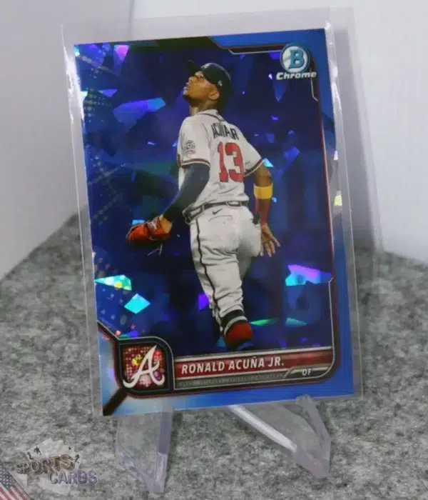 2022 Ronald Acuna Jr. #58 Topps Bowman Chrome Sapphire Edition-stand