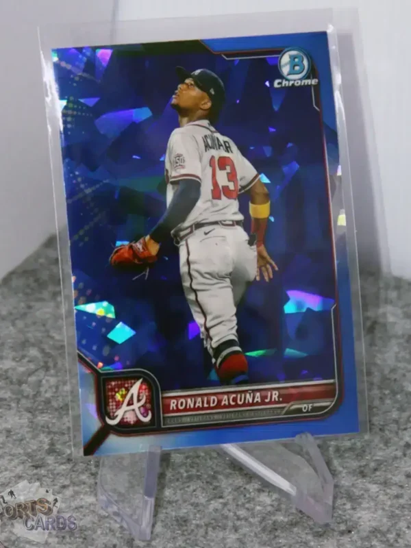 2022 Ronald Acuna Jr. #58 Topps Bowman Chrome Sapphire Edition-stand