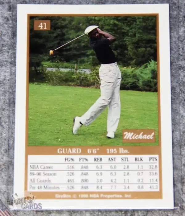 Alternative view of 1990-91 Michael Jordan #41 Skybox