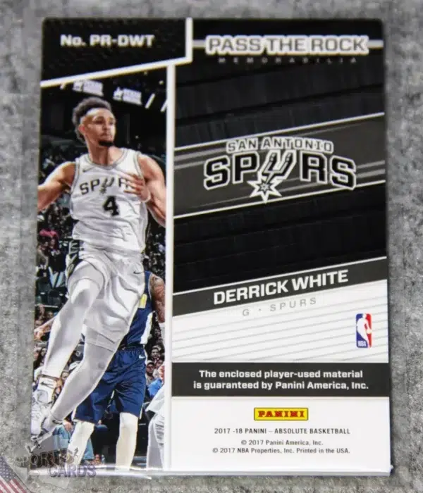 Alternative view of 2017-18 Derrick White #PR-DWT Panini Absolute Memorabilia Pass the Rock RC /199
