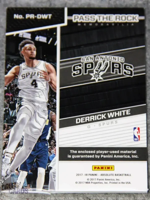 Alternative view of 2017-18 Derrick White #PR-DWT Panini Absolute Memorabilia Pass the Rock RC /199