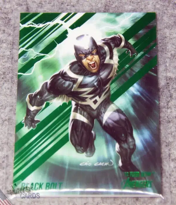 2022 Black Bolt #6 Upper Deck Marvel Fleer Ultra Avengers Green Foil