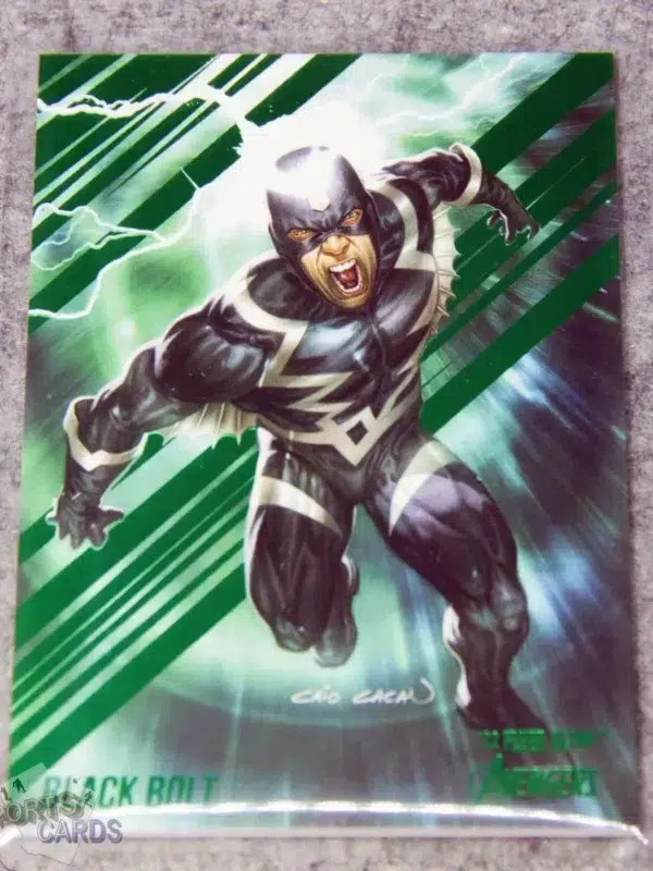 2022 Black Bolt #6 Upper Deck Marvel Fleer Ultra Avengers Green Foil-front