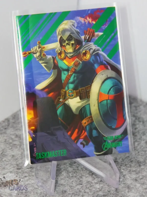 2022 Taskmaster #75 Upper Deck Marvel Fleer Ultra Avengers Green Foil - Afbeelding 3