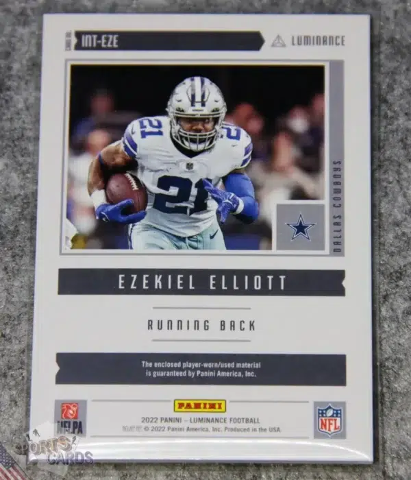 2022 Ezekiel Elliott #INT-EZE Panini Luminance Intensity Gold /49-back