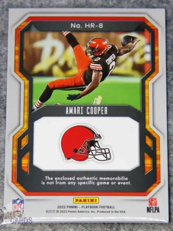 2022 Amari Cooper #HR-8 Panini Playbook Hot Routes Gold /99-back