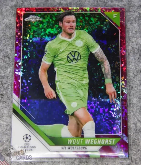 2021-22 Wout Weghorst #91 Topps UEFA Champions League Pink Mini-Diamond /175