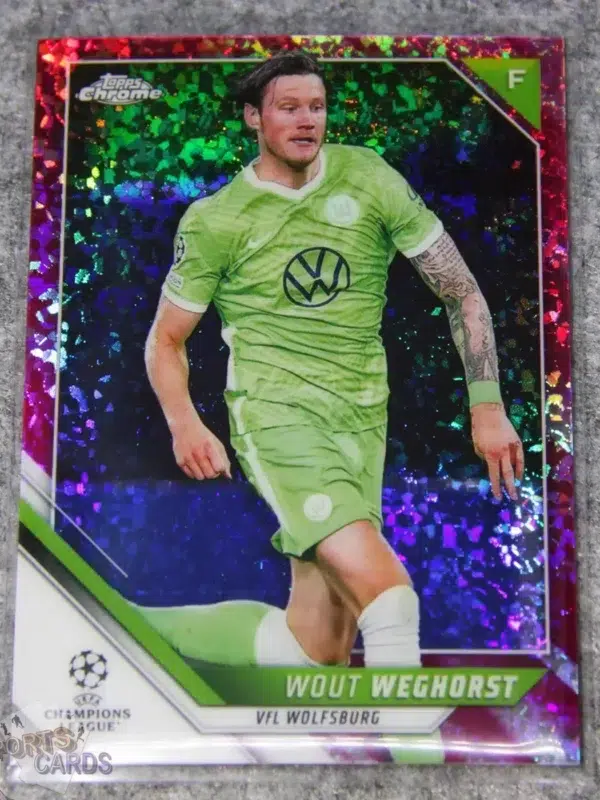 2021-22 Wout Weghorst #91 Topps UEFA Champions League Pink Mini-Diamond /175-front