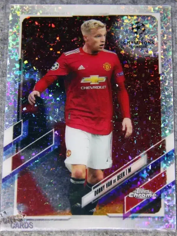 2020-21 Donny Van De Beek #82 Topps Chrome UEFA Champions League Speckle Refractor-front