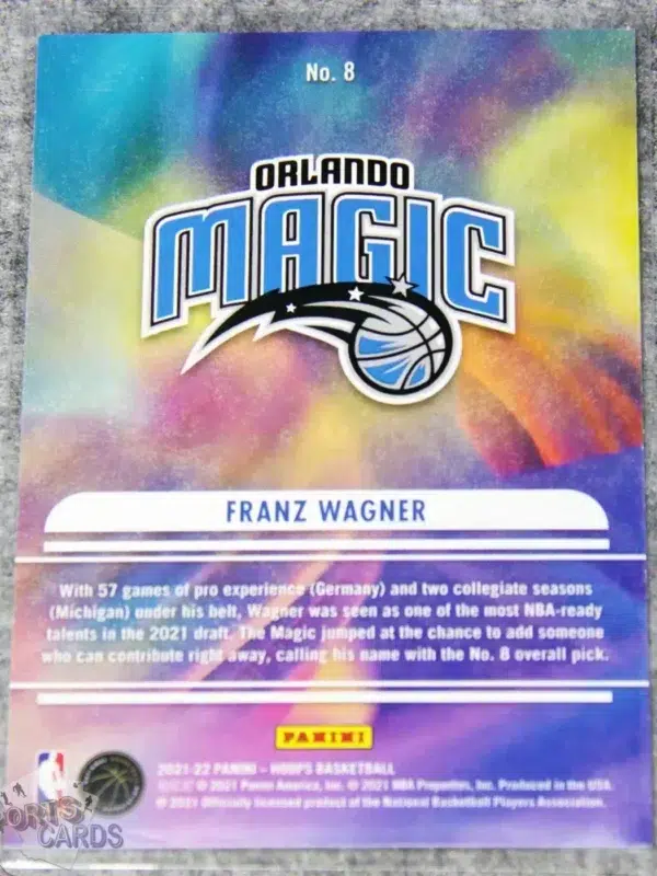 Alternative view of 2021-22 Franz Wagner #8 Panini Hoops We Got Next RC