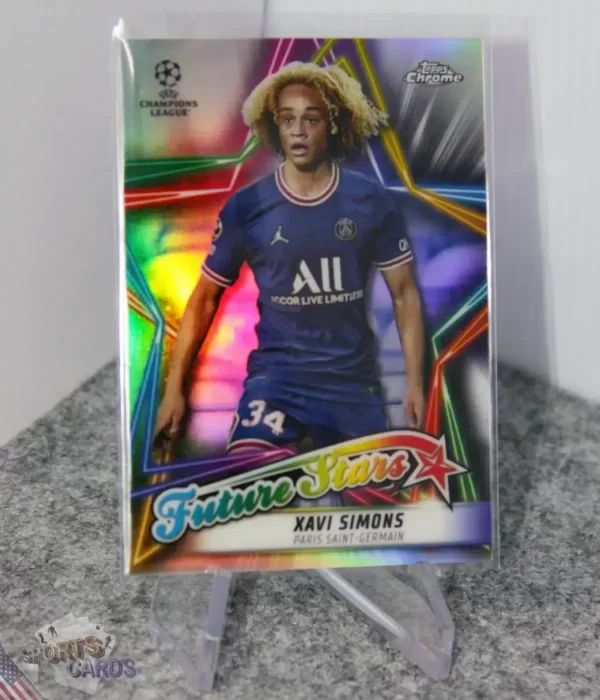 2021-22 Xavi Simons #FS-7 Topps Chrome UEFA Champions League Future Stars-stand