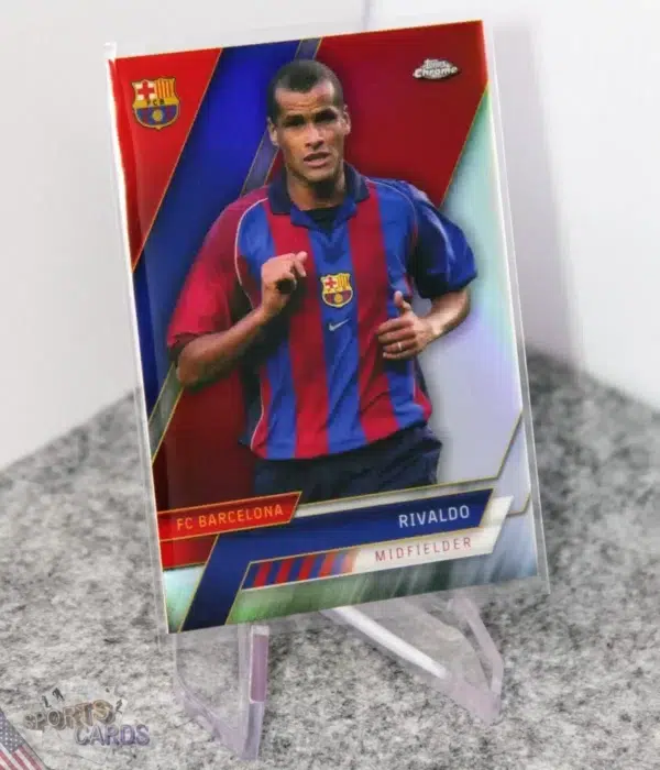 2022-23 Rivaldo #48 Topps Chrome FC Barcelona Silver Refractor-stand