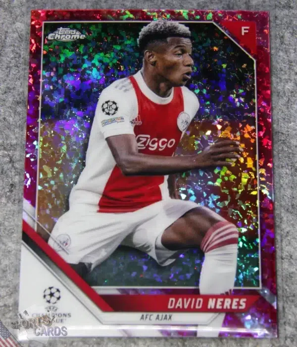 2021-22 David Neres #103 Topps Chrome UEFA Champions League Pink Diamond /175
