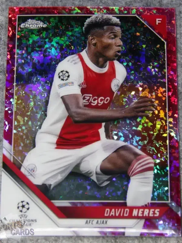 2021-22 David Neres #103 Topps Chrome UEFA Champions League Pink Diamond /175-front