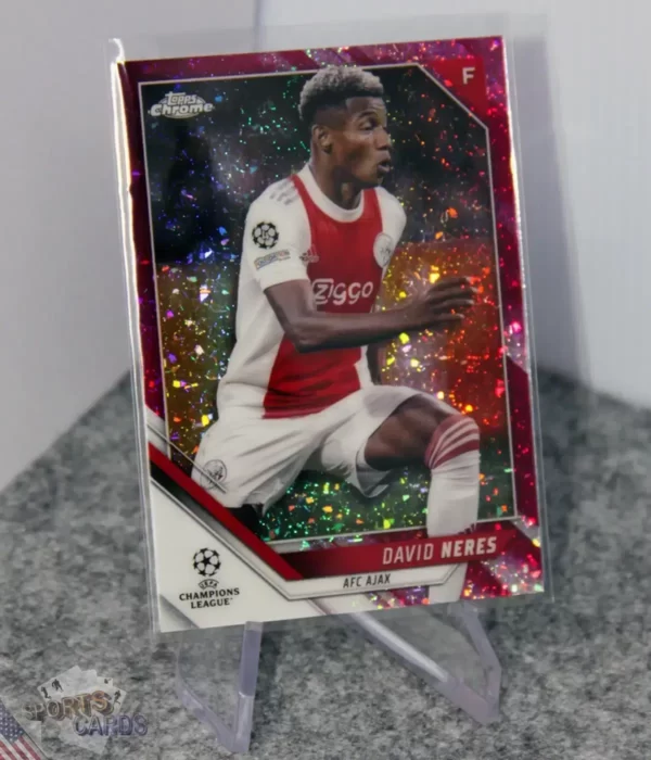 2021-22 David Neres #103 Topps Chrome UEFA Champions League Pink Diamond /175-stand