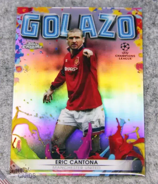2021-22 Eric Cantona #G-8 Topps Chrome UEFA Champions League Golazo-front
