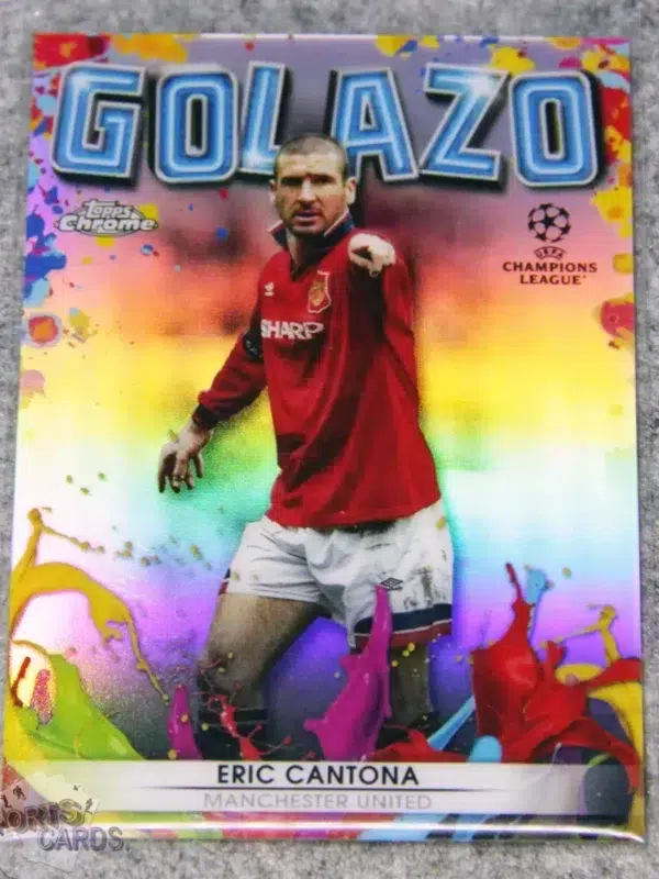 2021-22 Eric Cantona #G-8 Topps Chrome UEFA Champions League Golazo-front