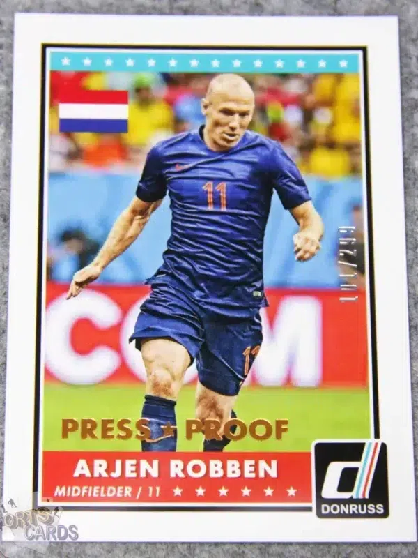 2015 Arjen Robben #43 Panini Donruss Press Proof /299-front