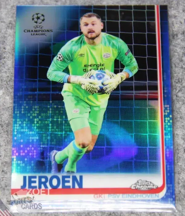 2018-19 Jeroen Zoet #19 Topps Chrome UEFA Champions League Wave Blue /150