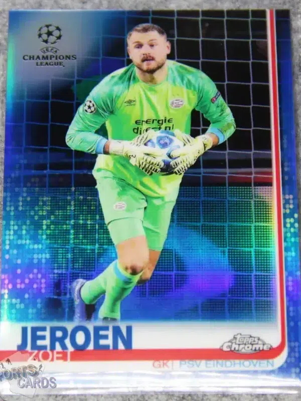 2018-19 Jeroen Zoet #19 Topps Chrome UEFA Champions League Wave Blue /150-front