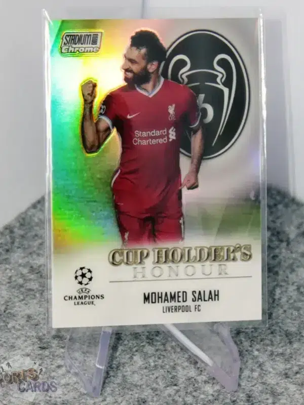 2020-21 Mohamed Salah #CHH-LM Topps Chrome Stadium Club UEFA Champions League Cup Holder's Honour-stand