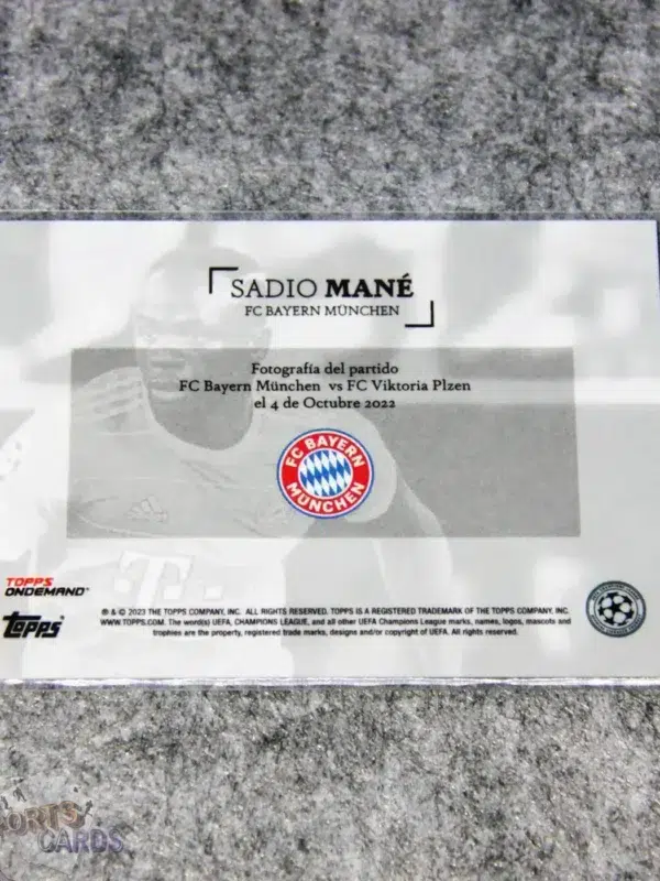 2022-23 Sadio Mane #SM Topps OnDemand UEFA Champions League Green Bayern Munchen /99-back