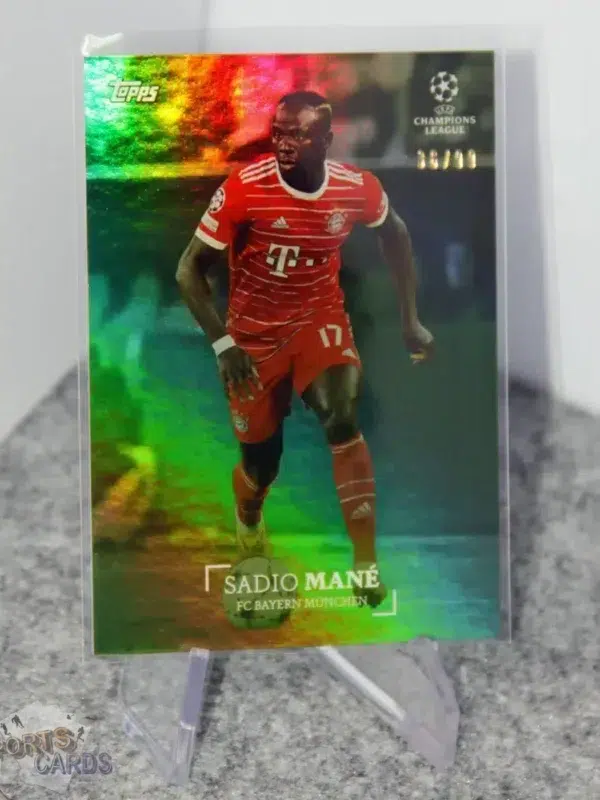 2022-23 Sadio Mane #SM Topps OnDemand UEFA Champions League Green Bayern Munchen /99 - Afbeelding 3