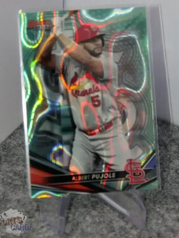 2022 Albert Pujols #21 Topps Bowman's Best Aqua Lava Refractor /199 - Afbeelding 3
