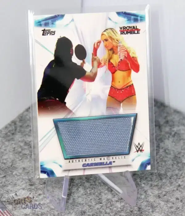 2021 Carmella #MR-C Topps WWE Womens Division Mat Relic /250-stand