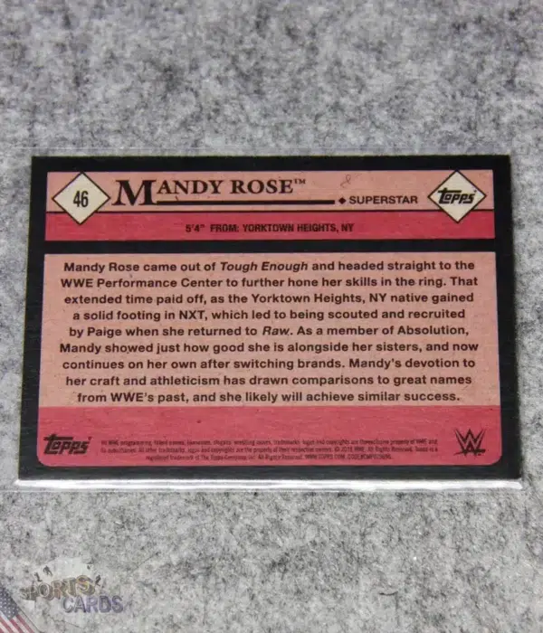 2021 Mandy Rose #46 Topps WWE Smack Down Live Superstar-back