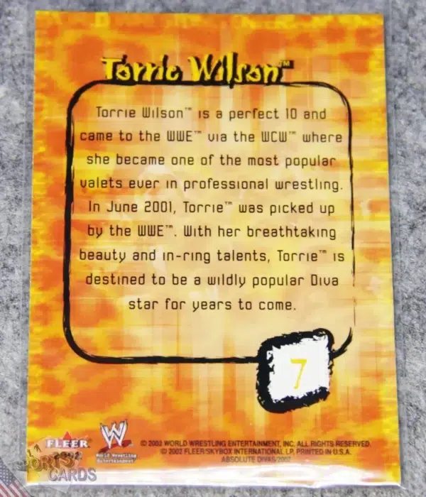 Alternative view of 2002 Torrie Wilson #7 Fleer WWE Absolute Divas