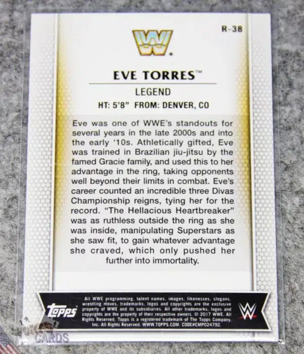 Alternative view of 2017 Eve Torres #R-38 Topps WWE Legend