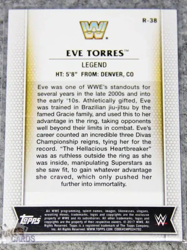 Alternative view of 2017 Eve Torres #R-38 Topps WWE Legend