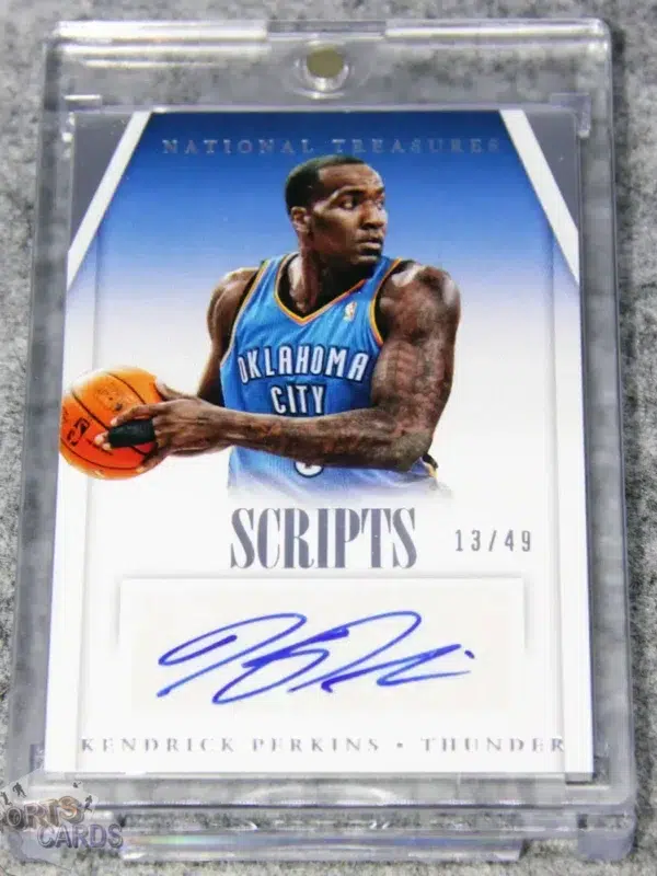 2013-14 Kendrick Perkins #SC-KP Panini National Treasures Scripts /49-front