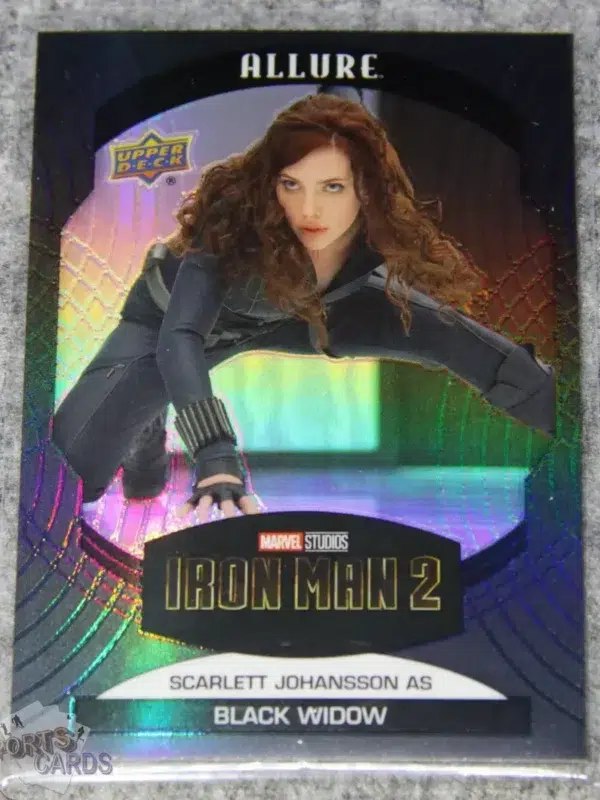 2022 Scarlett Johansson as Black Widow #4 Upper Deck Marvel Allure Iron Man 2 Black Rainbow-front