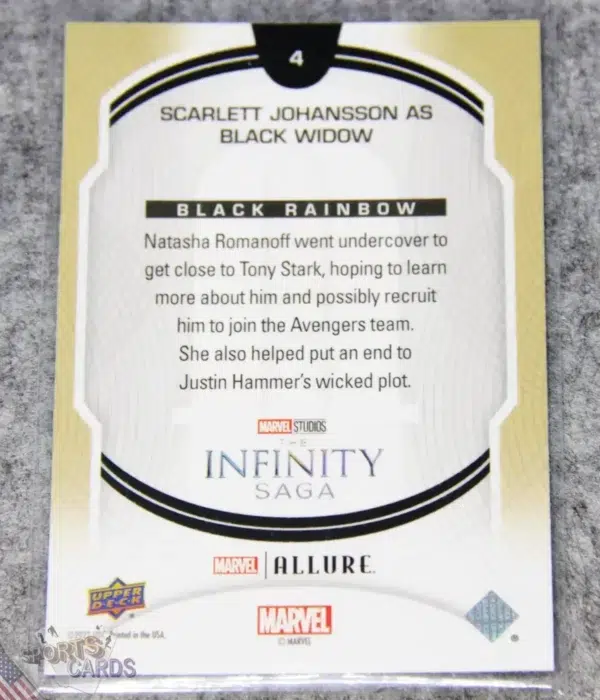 Alternative view of 2022 Scarlett Johansson as Black Widow #4 Upper Deck Marvel Allure Iron Man 2  Black Rainbow