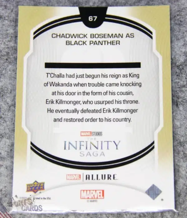 Alternative view of 2022 Chadwick Boseman as Black Panther #67 Upper Deck Marvel Allure Black Panther