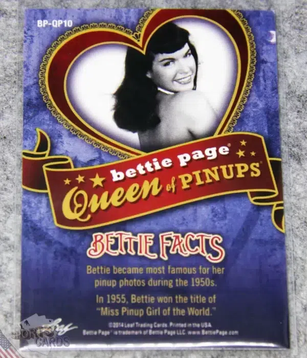 2014 Bettie Page #BP-QP10  Leaf Queen of Pinups-back
