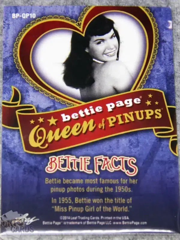 2014 Bettie Page #BP-QP10  Leaf Queen of Pinups-back