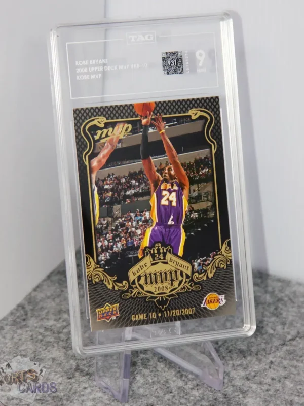 2008-09 Kobe Bryant #KB-10 Upper Deck Kobe NBA MVP TAG 9 MINT POP 1 - Afbeelding 3